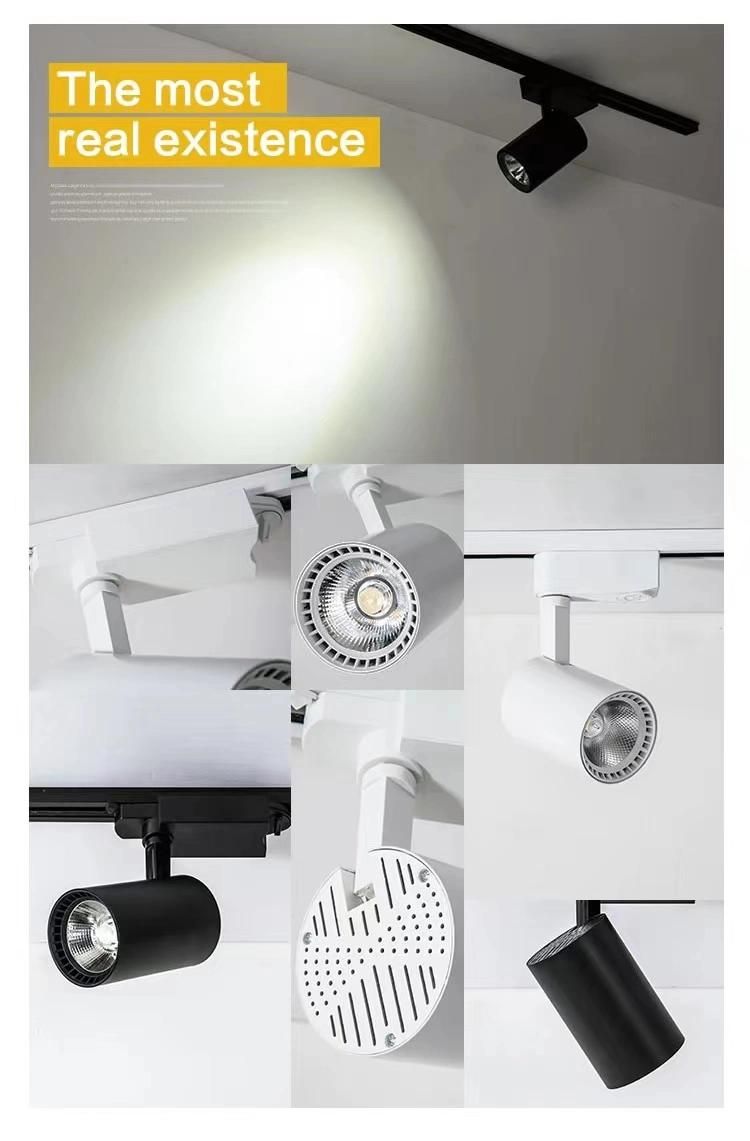 10W 20W 30W Aluminum COB Hot Sale Economic Cheap Factory Adjustable LED Spot Track Light for Chain Jewelry Store Shop Wholesale Track Light Track Spotlight