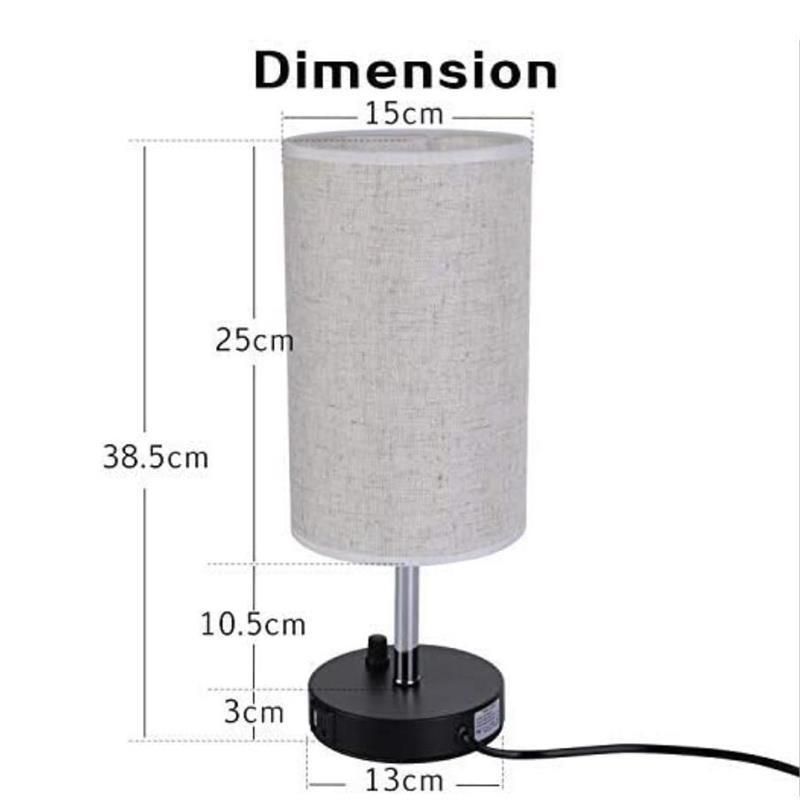 Nordic Bedroom Bedside Lamp Simple Living Room Hotel Knob Dimming USB Charging Desk Lighting