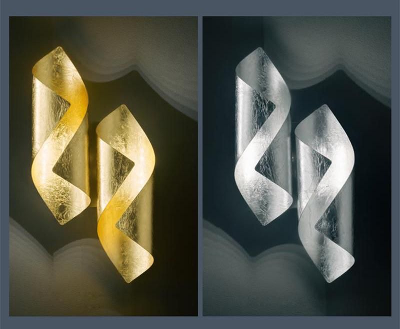 European Style Interior Contemporary Decor Designer Lamp LED Golden Wall Lamp