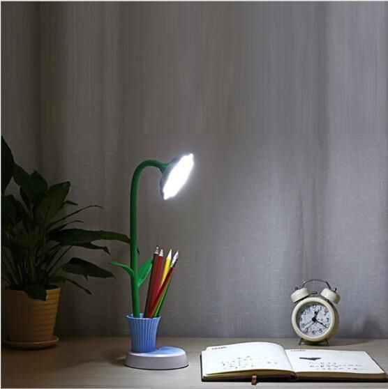 USB Rechargeable Sunflower Pen Holder LED Night Desk Lamp