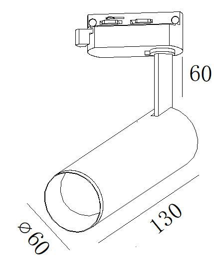 GU10 Adjustable Track Lights Energy Saving Lamps for Supermarket Aluminum Housing