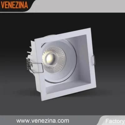 Manufacturer IP44 Adjustable COB LED Light 6W/10W Narrow Trim Square Frame Spotlight Ceiling Recessed LED Downlight