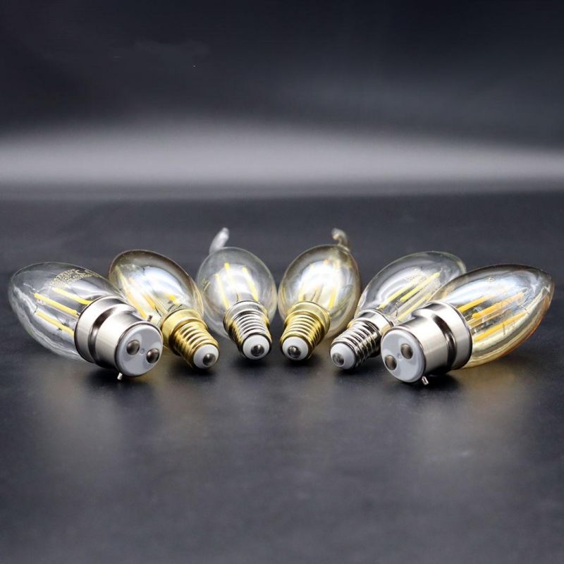 Chinese Factory Price LED Vintage Lamp C35 4W E14 Clear Glass Bulb Light Decorative LED Candle Filament Bulb for Indoor Lighting