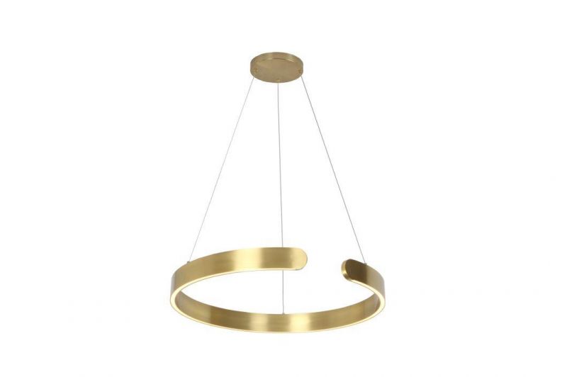 Masivel Lighting Modern Pendant Light C Shape Brass Decorative LED Chandelier Light