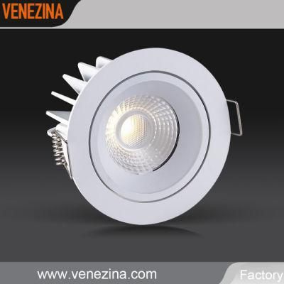 Three Colors COB LED Source Recessed Interior Down Light Spotlight