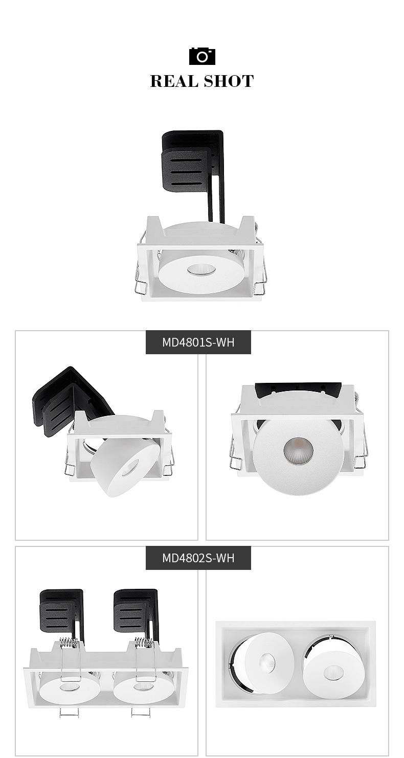 Anti Glare Ajustable Angle High Color Rendering Index Beam Angle Optional Strong Heat Disspation Aluminum Lamp Body Waterproof Reccesss Mount LED Spot Light