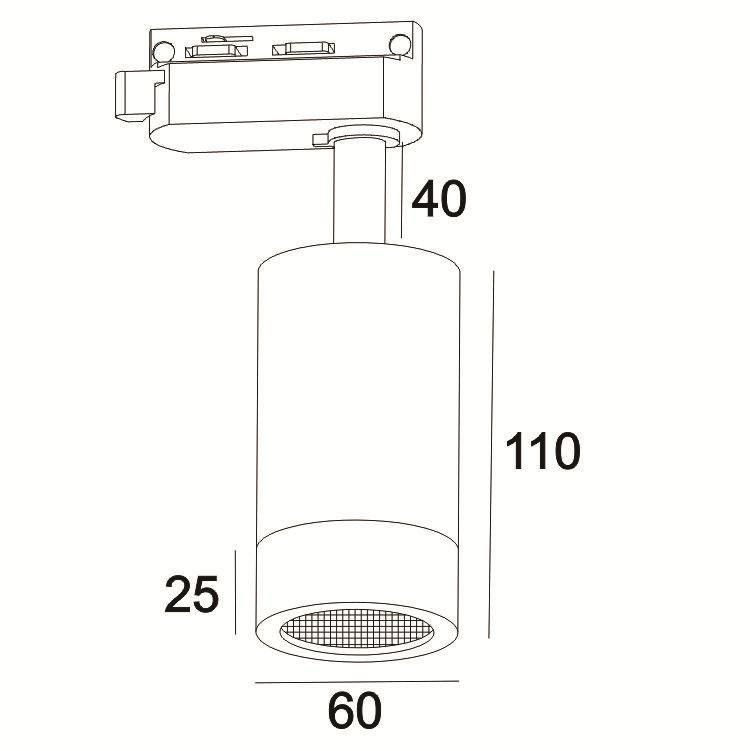 Wholesale Aluminum Lighting Fixture 3 Phase 5W 7W 9W LED Tracklight Ceiling Spot Lamp