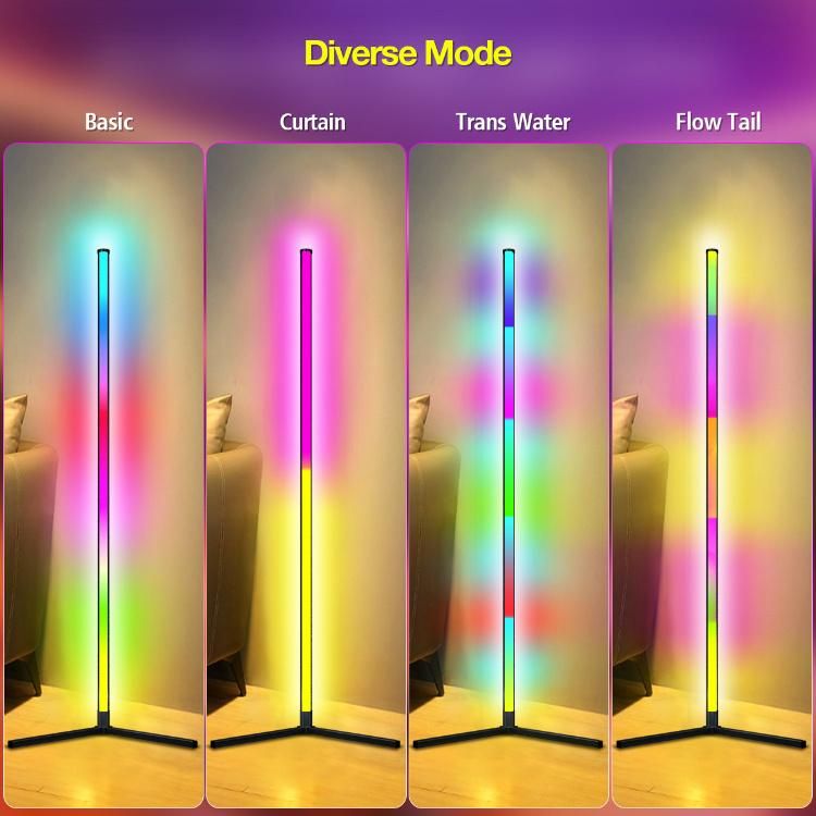 New Standing Lamp RGB LED Adjustable Height Dim LED Modern Floor Lamp with Remote