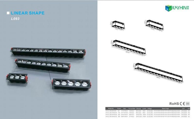 Beam Angle 15 Degree 24 Degree 38 Degree 50 Degree 0° 35*70° Degree Ellipse Asymmetric LED Downlight 100lm/W LED Ceiling Lights Spotlight Down Light