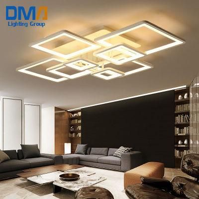 2022 New Modern White Squares 8 Lights for Home Living Room Bedroom LED Ceiling Light