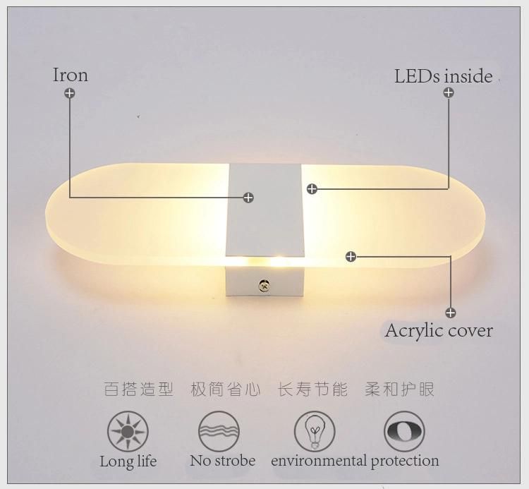 Modern LED Wall Lights Bathroom Lighting Acrylic Wall Lamps (WH-RC-04)