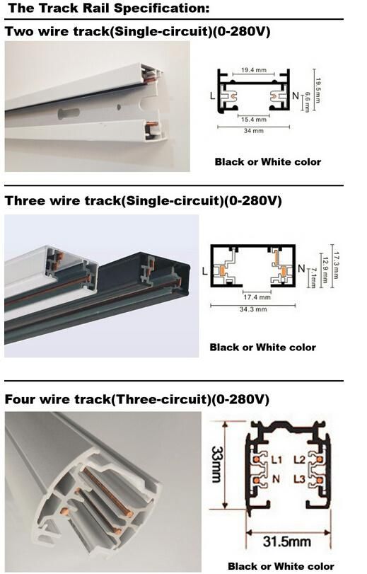 20W/30W/35W/45W Silver Furnish European Standard LED Track Spot Lighting