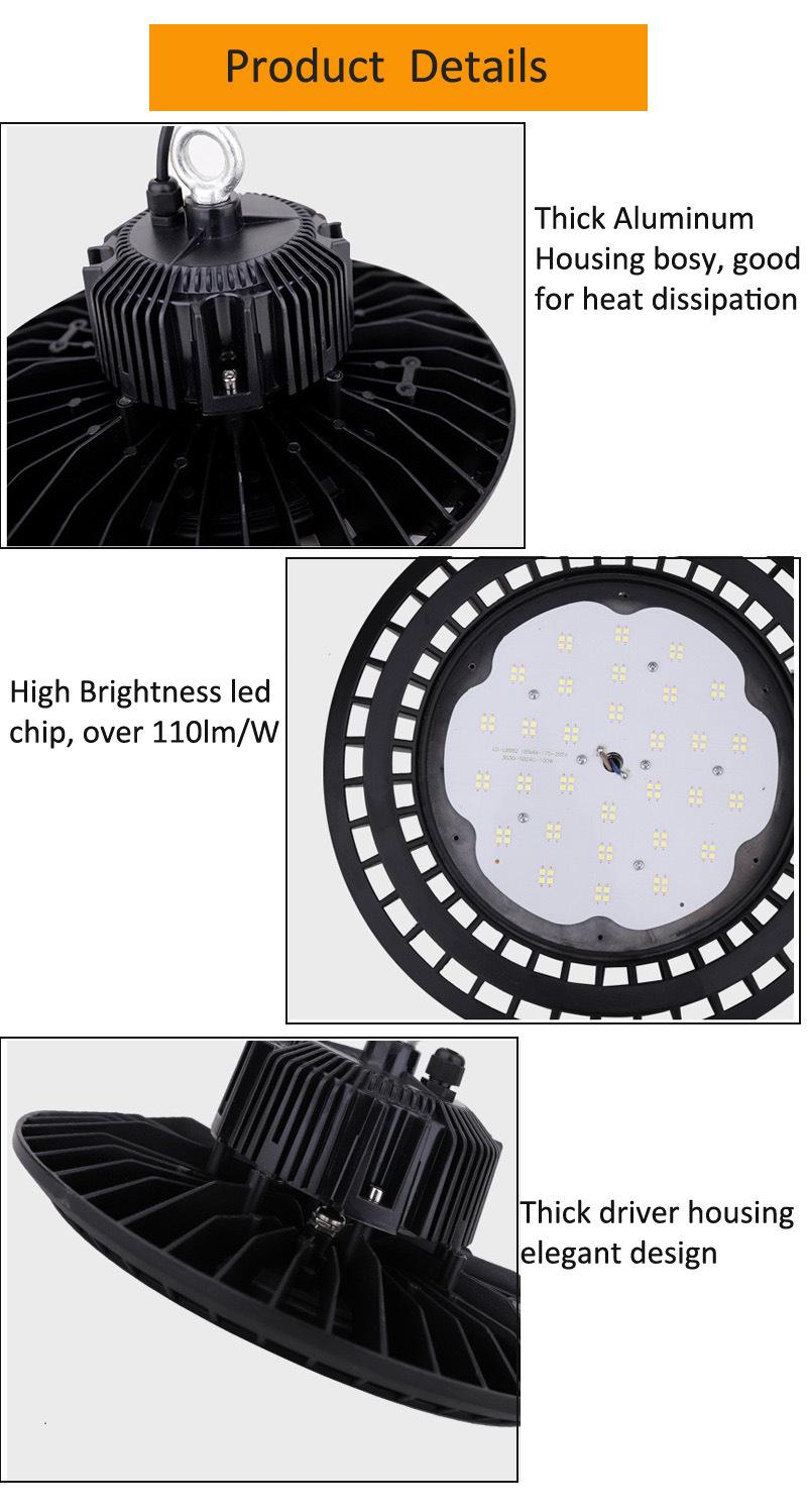 Wholesale IP65 100W 150W 200W Highbay Lighting for Industrial Warehouse Workshop UFO LED High Bay Light