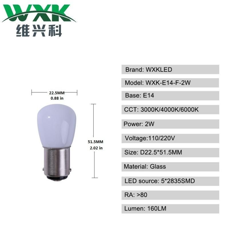 LED E14 Small Screw Appliance Bulb, 2W (equivalent to 20W) , E14 LED Refrigerator Bulb