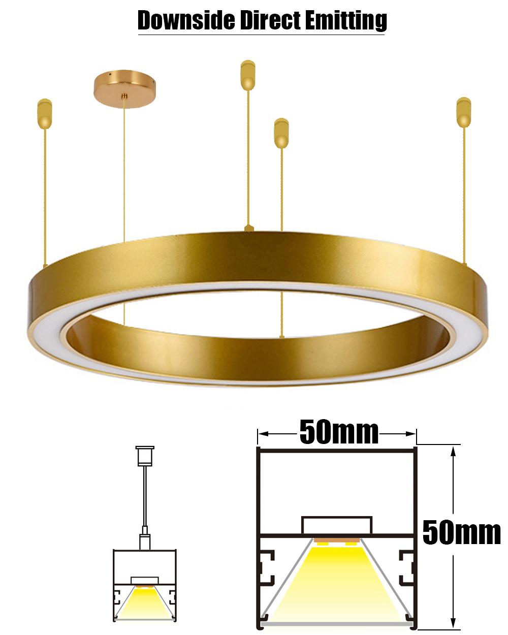 Plating Stainless Steel LED Pendant Light, Modern Chandelier Ceiling Light Fixture, Warm White, 3000K, Adjustable