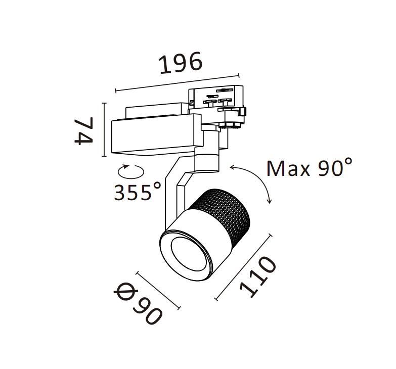 Dimmable High Power 10 Degree 30W/40W/50W Interior/Architectural LED Track Spotlight Tracklight