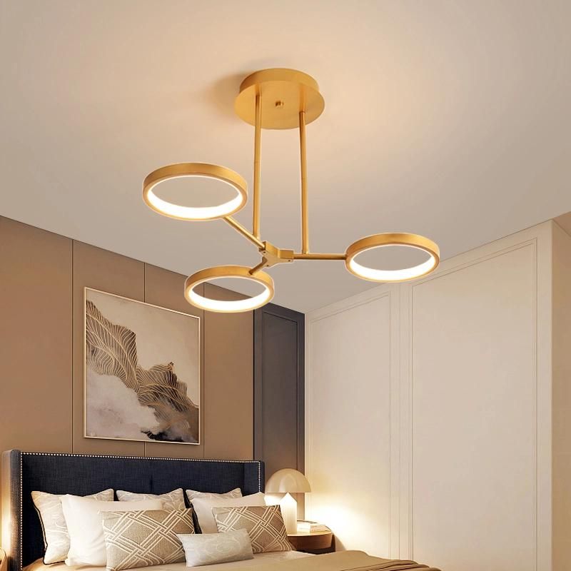 2021 New Nordic Acrylic LED Good Rings Chandelier Hanging Pendant Light Ceiling Light for Living Room