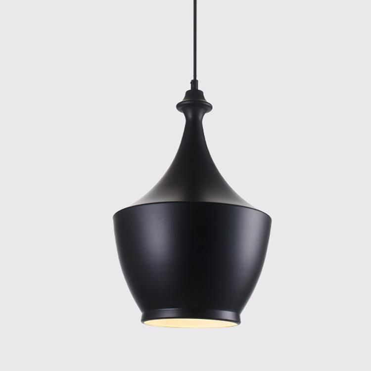 E27 Antique Brass and Wood Drop Pendant Lamp