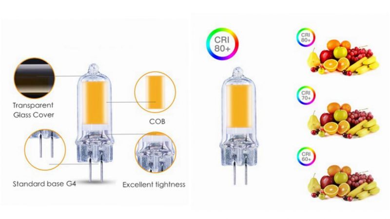 China Factory LED COB G4 Lamp Mini Glass 12V LED Bulb Light for Indoor Decoration