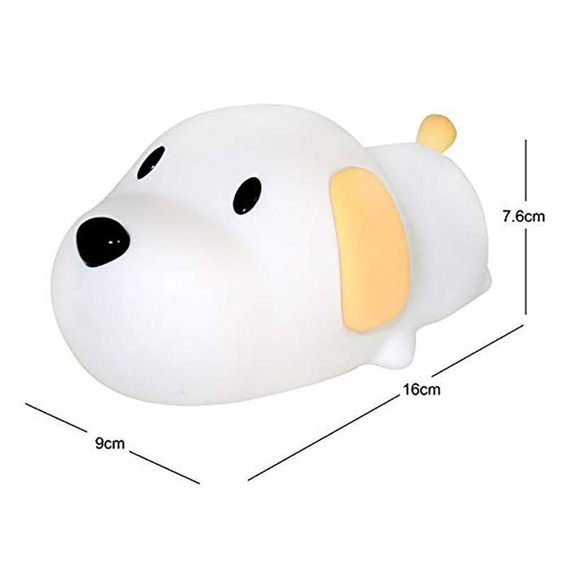 Silicone Cartoon Puppy Dog Sleeping Lamp for Baby Nursery Bedroom