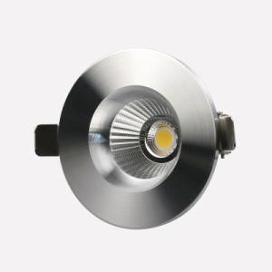 Sliver Color Recessed Dimmable 7W COB LED Downlight with 75mm Cut out