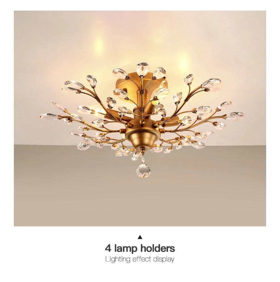 Modern Lamp Luxury Living Room Chandelier Bedroom Lamp Villa Round Creative Aluminum Crystal Lamp