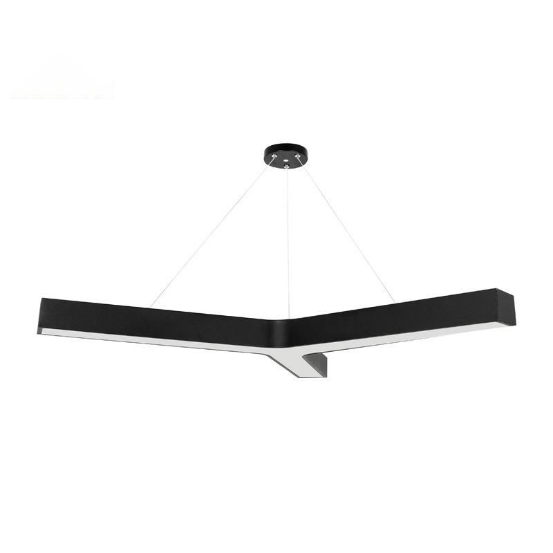 Hot Selling Indoor Office Linear Lamp Fixture 30W Black White LED Chandelier Pendant Light