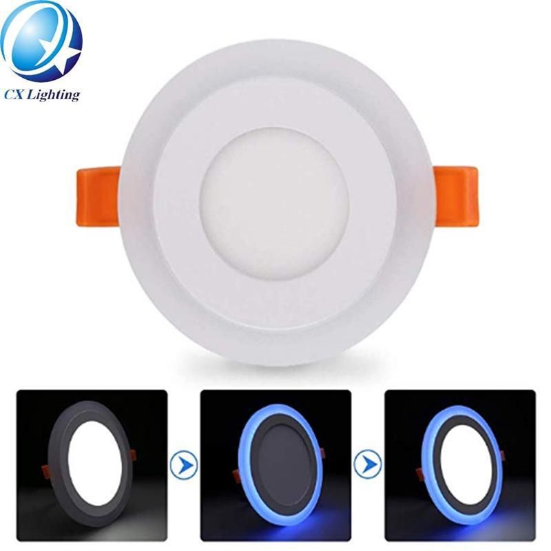 Round LED Panel Light Recessed Double Color LED Panel 18W