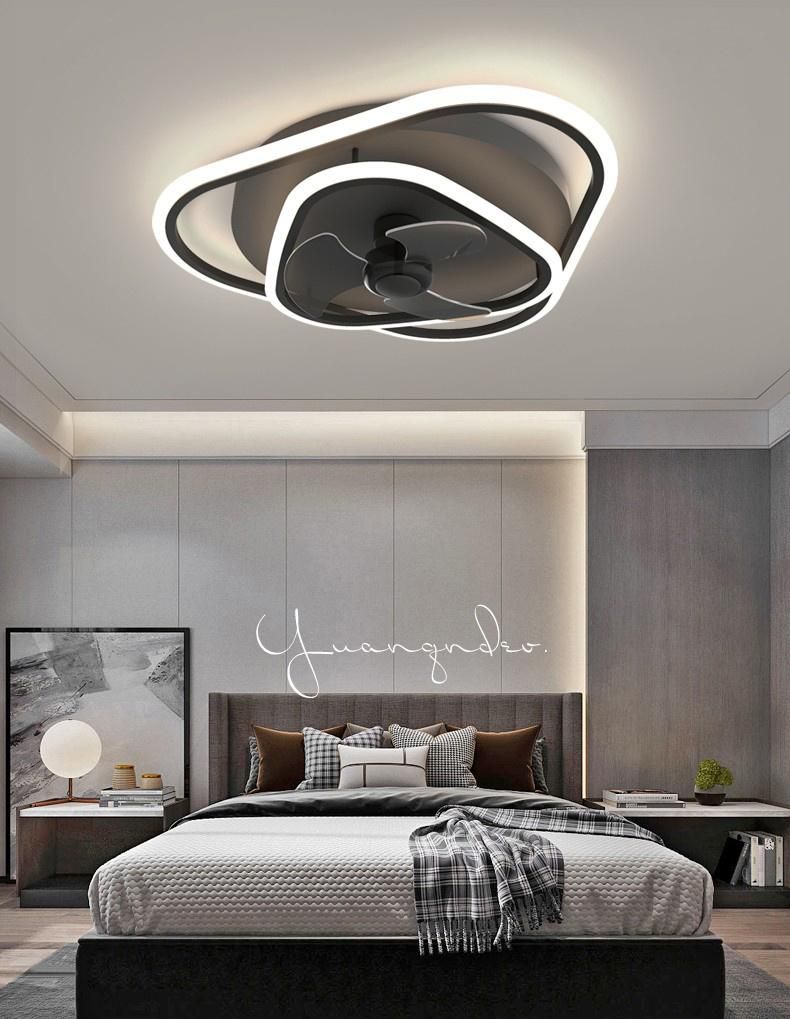 2022 New Nordic LED Dining Room Study Bedroom Small Ceiling Fan Light