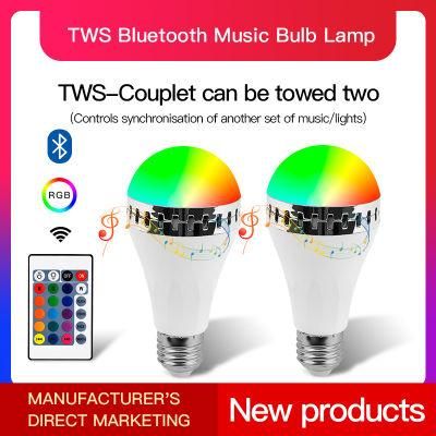 E27 Smart RGB RGBW Wireless Bluetooth Speaker Bulb 220V 12W LED Lamp Light Music Player Dimmable Audio 24 Keys Remote Controller