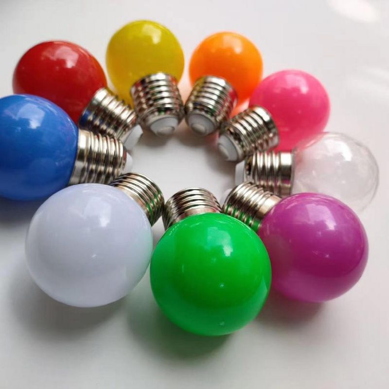 LED Home Energy Saving Lamp E27 Screw Seven Color Small Bulb 1W 3W 7W Red Yellow Blue and Green Lantern Lamp