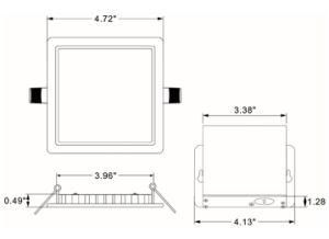 Factory Price Slim Recessed Dowtnligh 4 Inch 8/10W 120V Dimmable /Square Panel