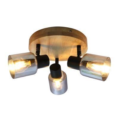 Modern Glass Wood Home Ceiling Spotlight Fixfure Ceiling Spot Light