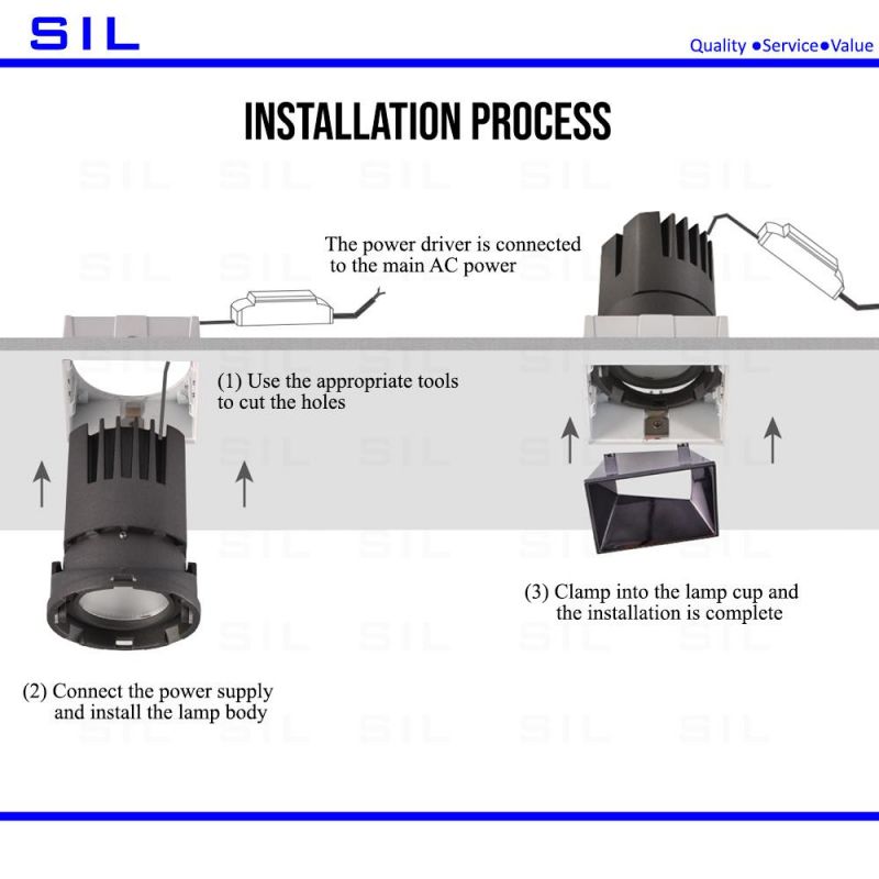 LED Spot Light Direct Factory Selling COB LED Downlight 2X20W 40W Embedded Recessed Spot Light