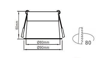 LED Downlight Mounting Ring GU10 MR16 Halogen Bulbs Module Cut out 80mm