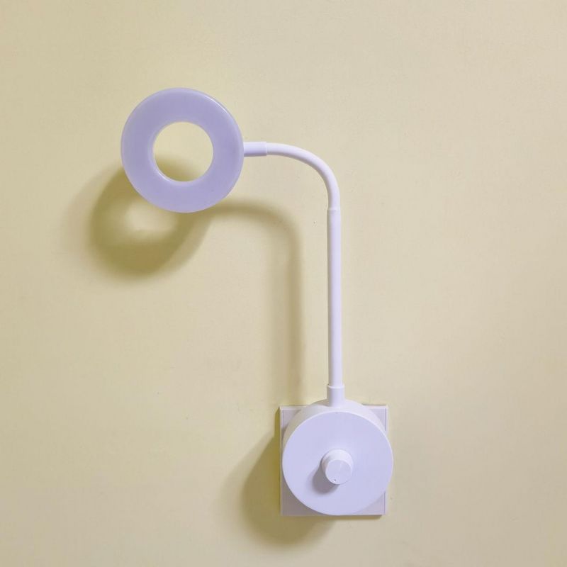 Stepless Dimmable Gooseneck Flexible Bed Plug in Bedside Night Light