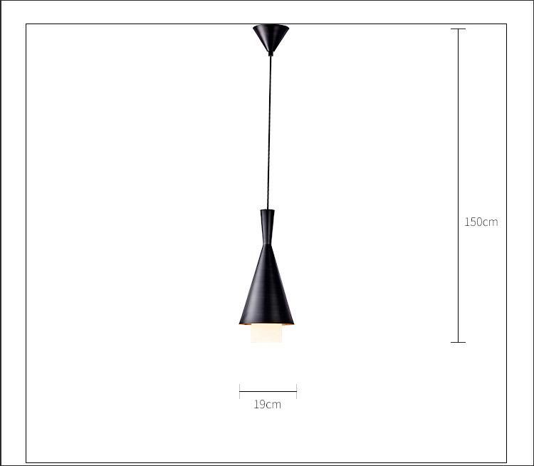 Modern Black Aluminium LED Hanging Pendant Lamp Lighting for Hotel Bar, Kitchen, Dinging Room