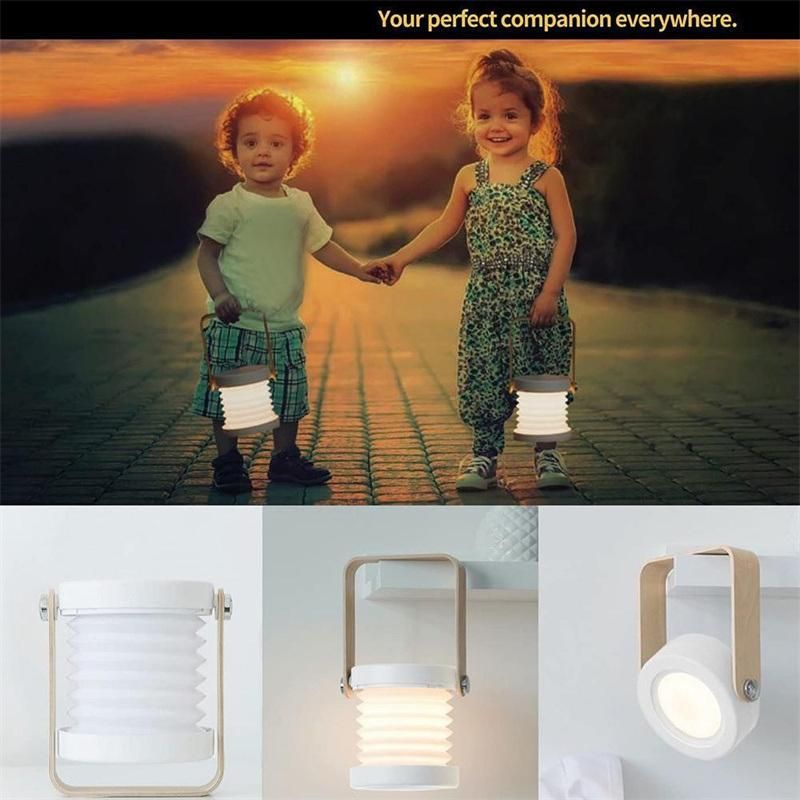 Dropshipping Portable Multifunctional Foldable Lantern Lamp with Wooden Handle