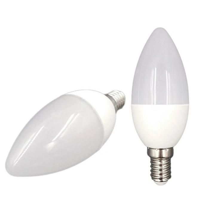 New Design 3W Long Lifetime Transparent Plastic Body Lamp LED Candle Light Bulb
