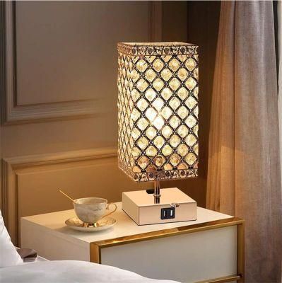 LED Indoor Bedside Night Light Touch Desk Lights USB Rechargeable Crystal Table Lamp