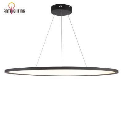 Slim Aluminum Round LED Panel Lighting 60cm 80cm 100cm 5000K Hanging Panel Lamp