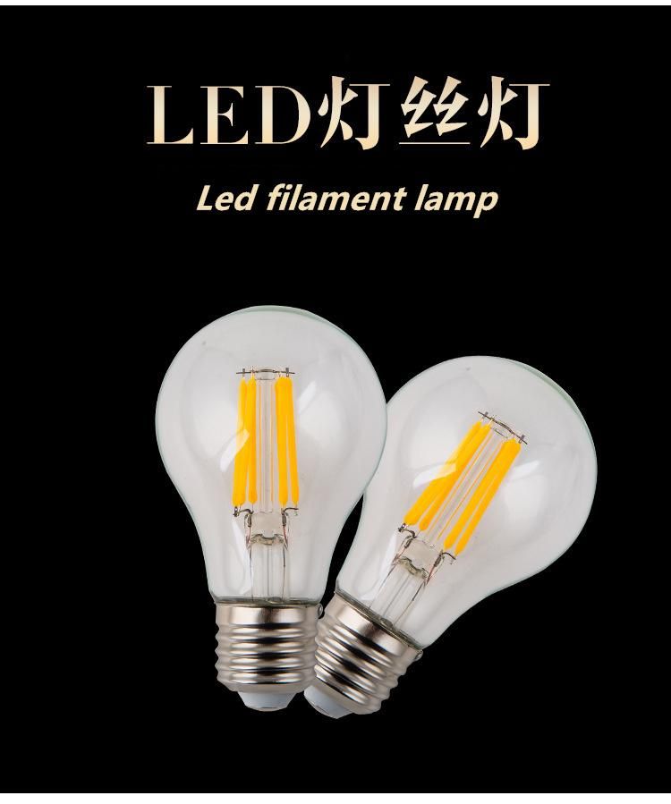 A60 8W Dimmable LED Filament Bulb Light