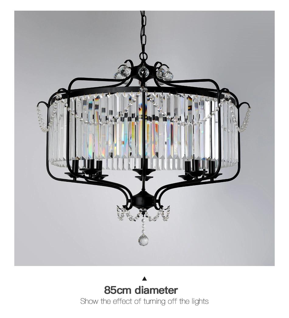 Stainless Steel K9 Crystal Fancy Gold Crystal Hangling Chandelier
