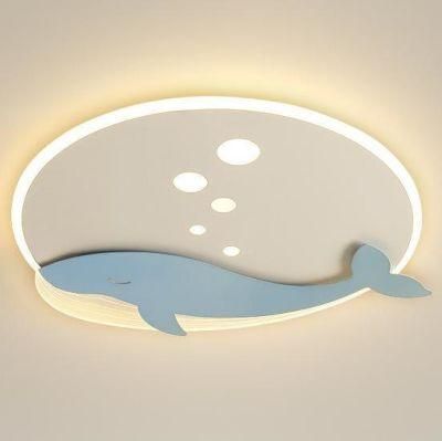 2022 New Blue Whale Modern Creative Ceiling Lamp Room Bedroom Nursery LED Lights for Children