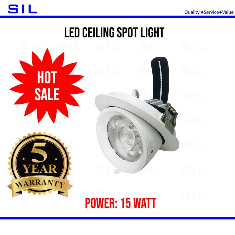 Hot Sale with 3-5 Years Warranty CREE Osram COB CE RoHS Approved 15W Ceiling LED Spot Light