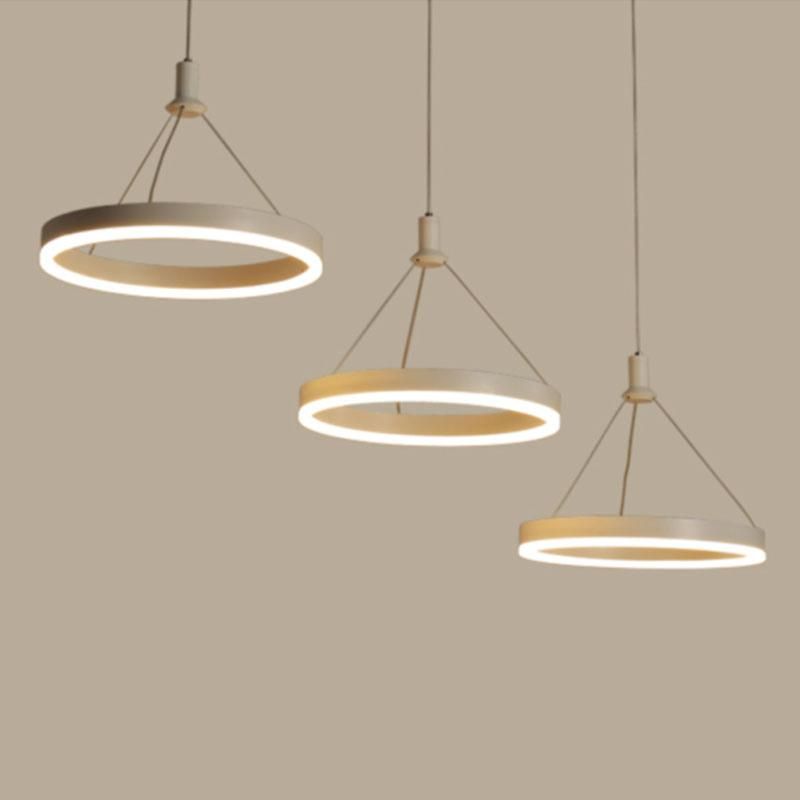 3 Heads Rings Aluminium Acrylic Hanging Pendant Lamp LED