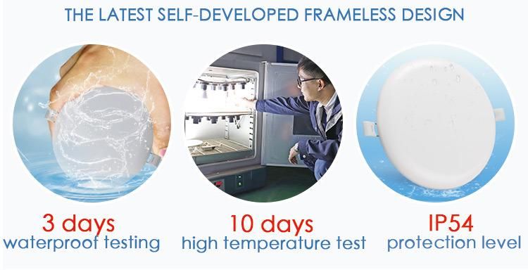 Hot New No Frame SMD2835 PC Aluminum 9W IP54 Dimmable Surface Mounted Frameless LED Light Panel