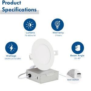 The Spring Mechanism LED Panel Light AC110V Round 3.25 Inch