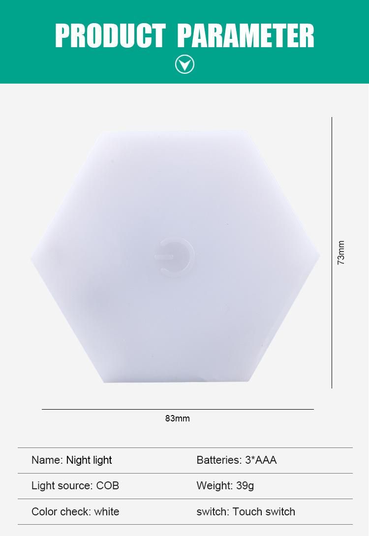 Wireless DIY Hexagon Touch Lamp with Remote Control for Room