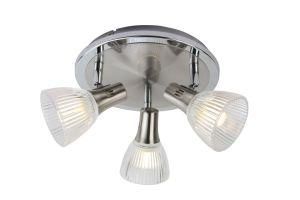 LED Lighting 3*E14 Max 40W Glass Lamp Shade Iron Adjustable Spotlight with Round Base